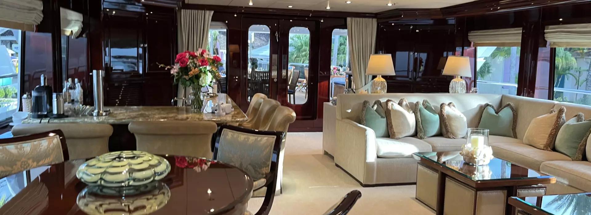 Yacht boat charters - interior view of a Motor Yacht